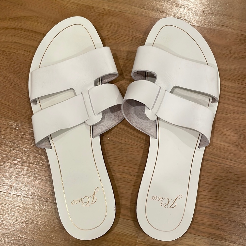 J.Crew white slide sandals